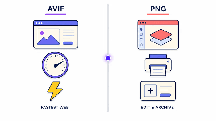 AVIF and PNG, when to use each