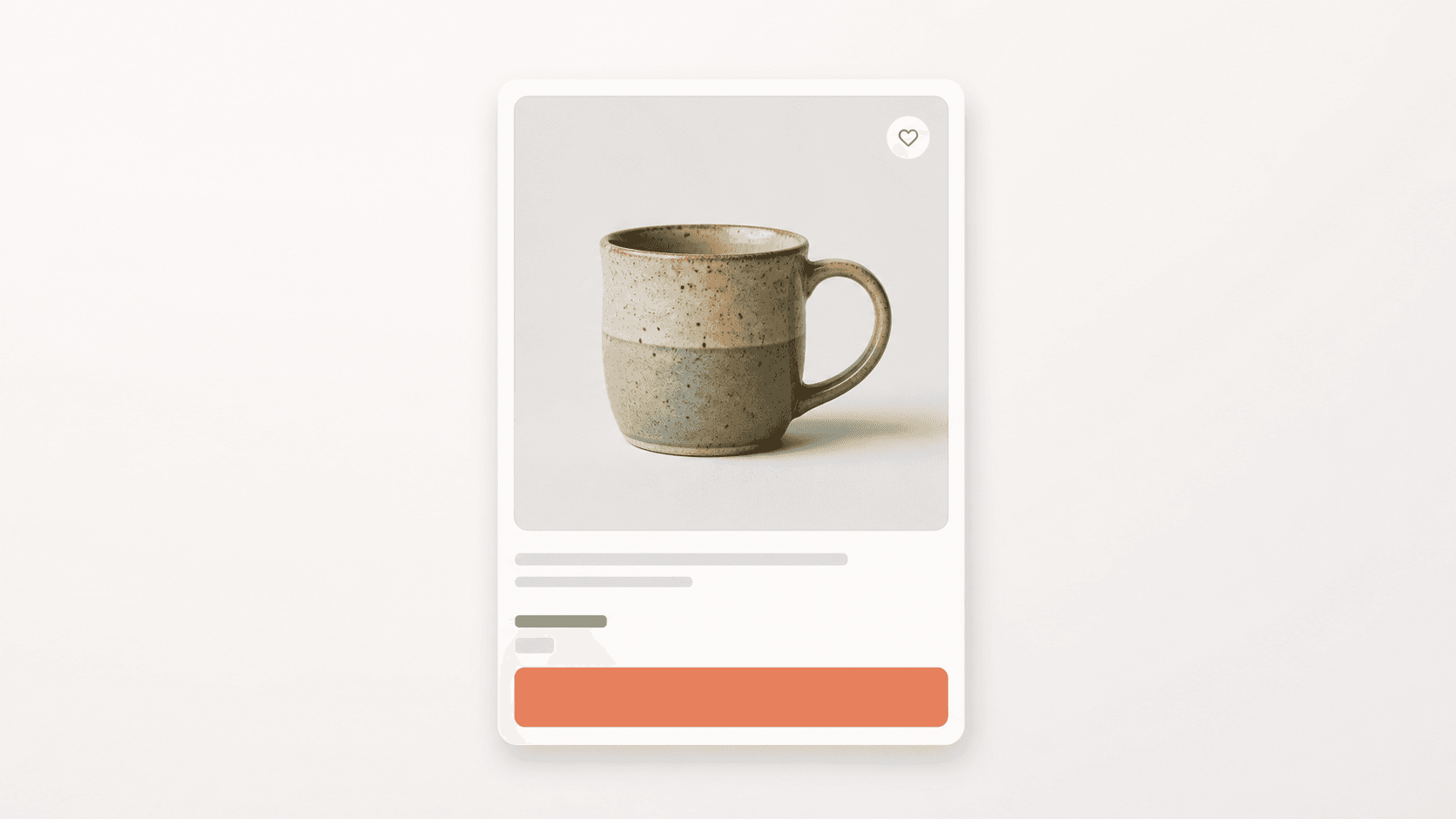 Marketplace product listing card mockup with a sharp centered product photo and clean placeholder UI.