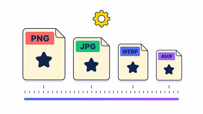 Choose your output format: PNG, JPG, WebP, or AVIF