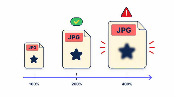 What to expect when enlarging an image